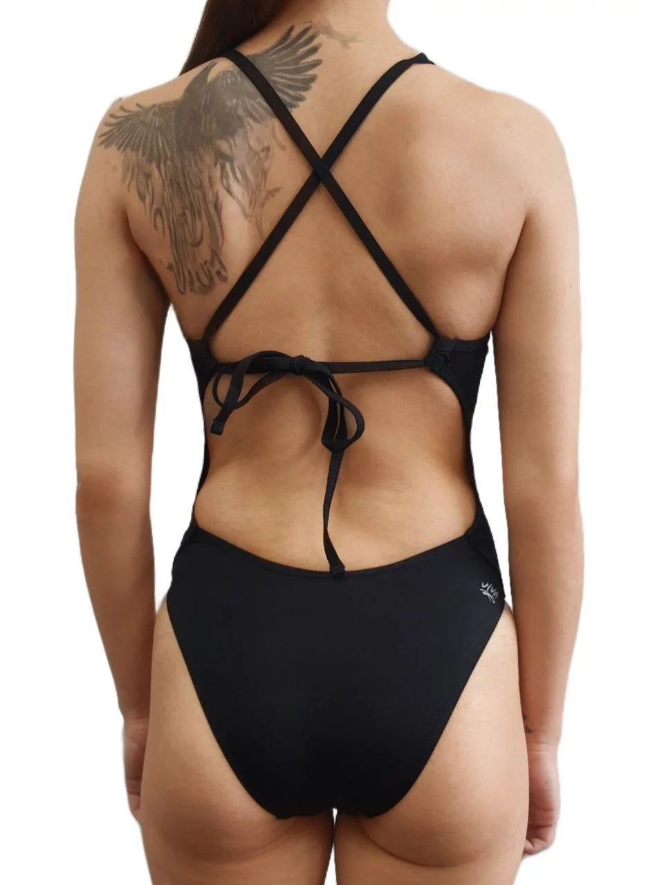 Women's Black One Piece Open Back Swimsuit N74363