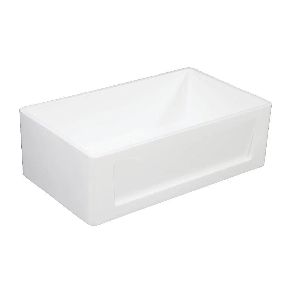 33 In. Apron Front Farmhouse Single Bowl Kitchen Sink, Matte White D936646