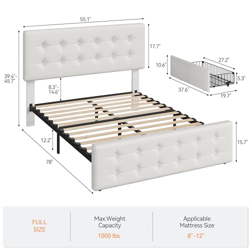 Black Queen Size Faux Leather Upholstered Platform Bed Frame with 4 Storage Drawers and Headboard I191931