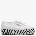 White Canvas Flatform Trainers G421996