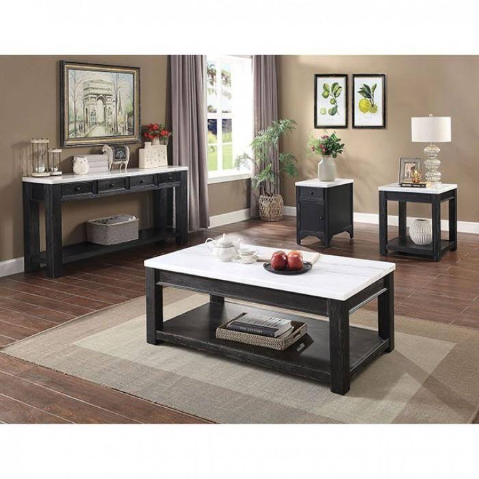 White Black Side Table B591923