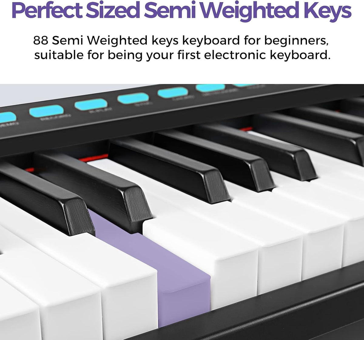 88-Key Semi-Weighted Electronic Keyboard Piano with X-Stand, Sustain Pedal, Power Supply, Carrying Case O127581