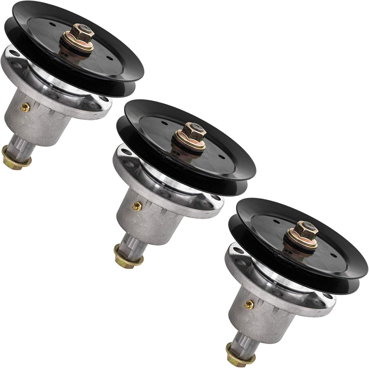 3 Pack Deck Spindle Assemblies with Pulley for 60 inch Lazer Z Zero-Turn S433