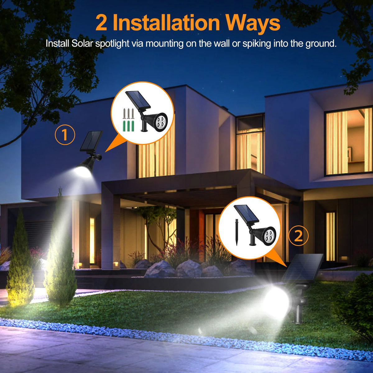 4 Pcs Solar Dusk To Dawn Outdoor Light H47246