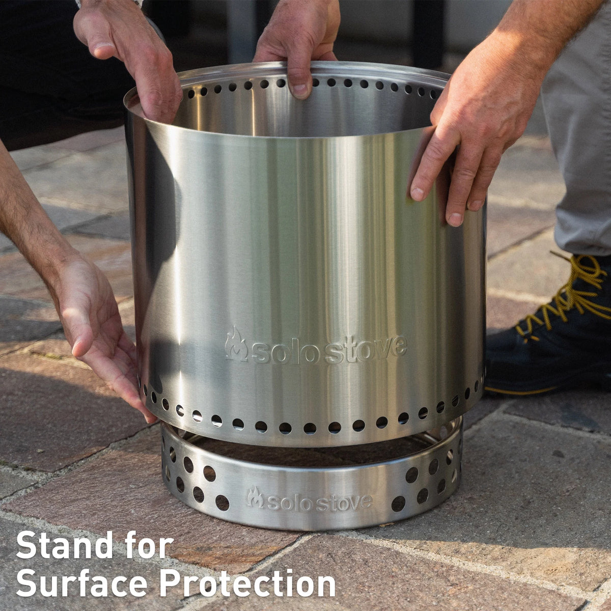 Ranger Smokeless Fire Pit with Stand, Shield and Shelter, Stainless Steel, H: 15.25in x Dia: 15in Y1880