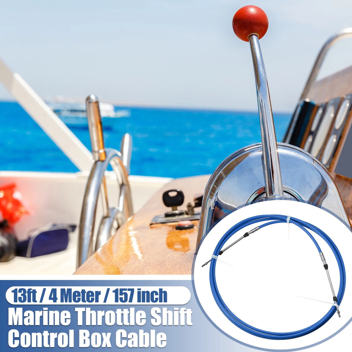 13ft 157 Inch Marine Throttle Shift Remote Control Box Cable for Yamaha Outboard Engine Boat G190
