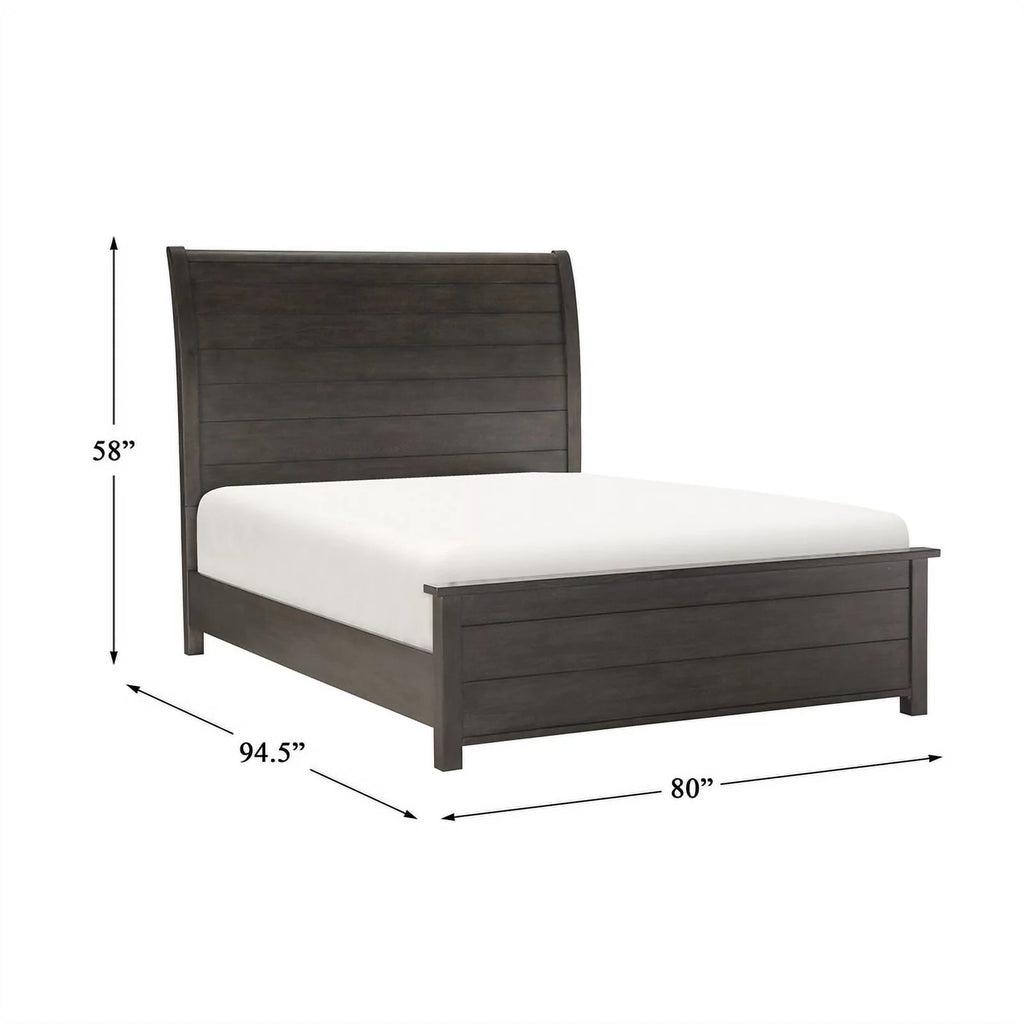California King Sleigh Bed in Dark Cherry H4997