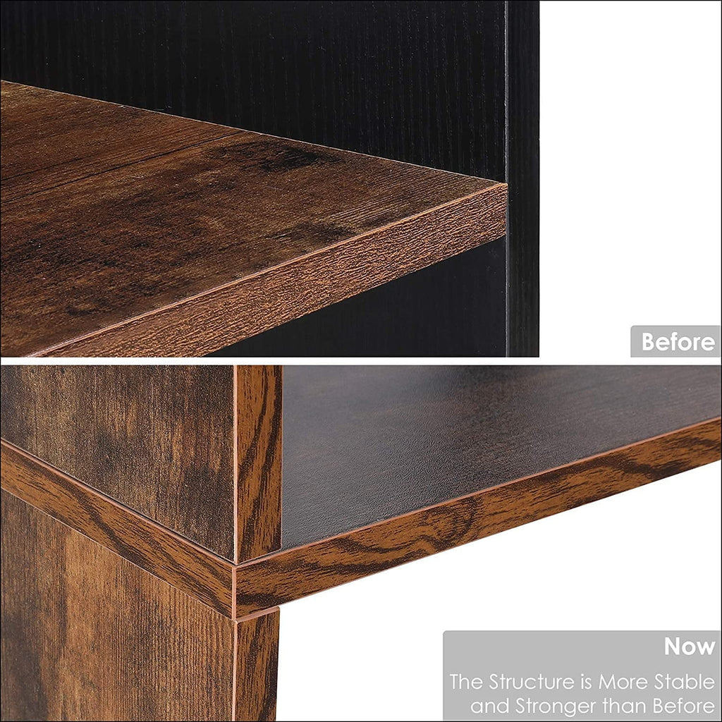 5 Tier Wooden Bookshelf with Metal Frame W53315