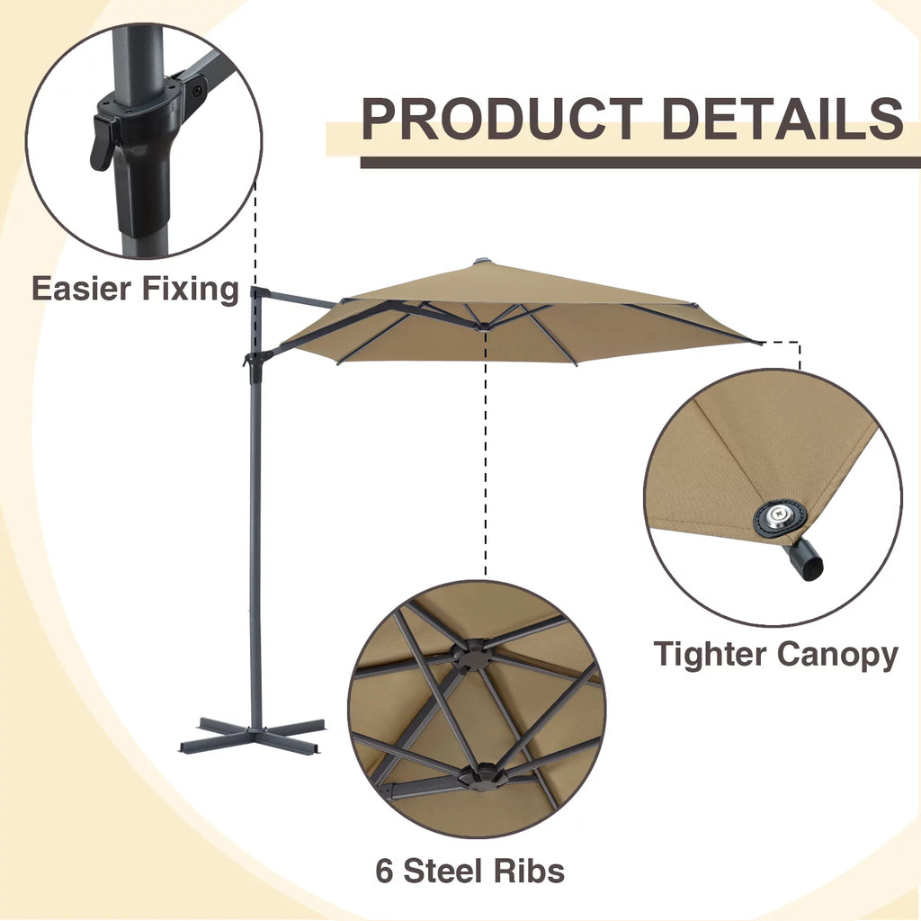 10ft Beige Outdoor Patio Umbrella T61779