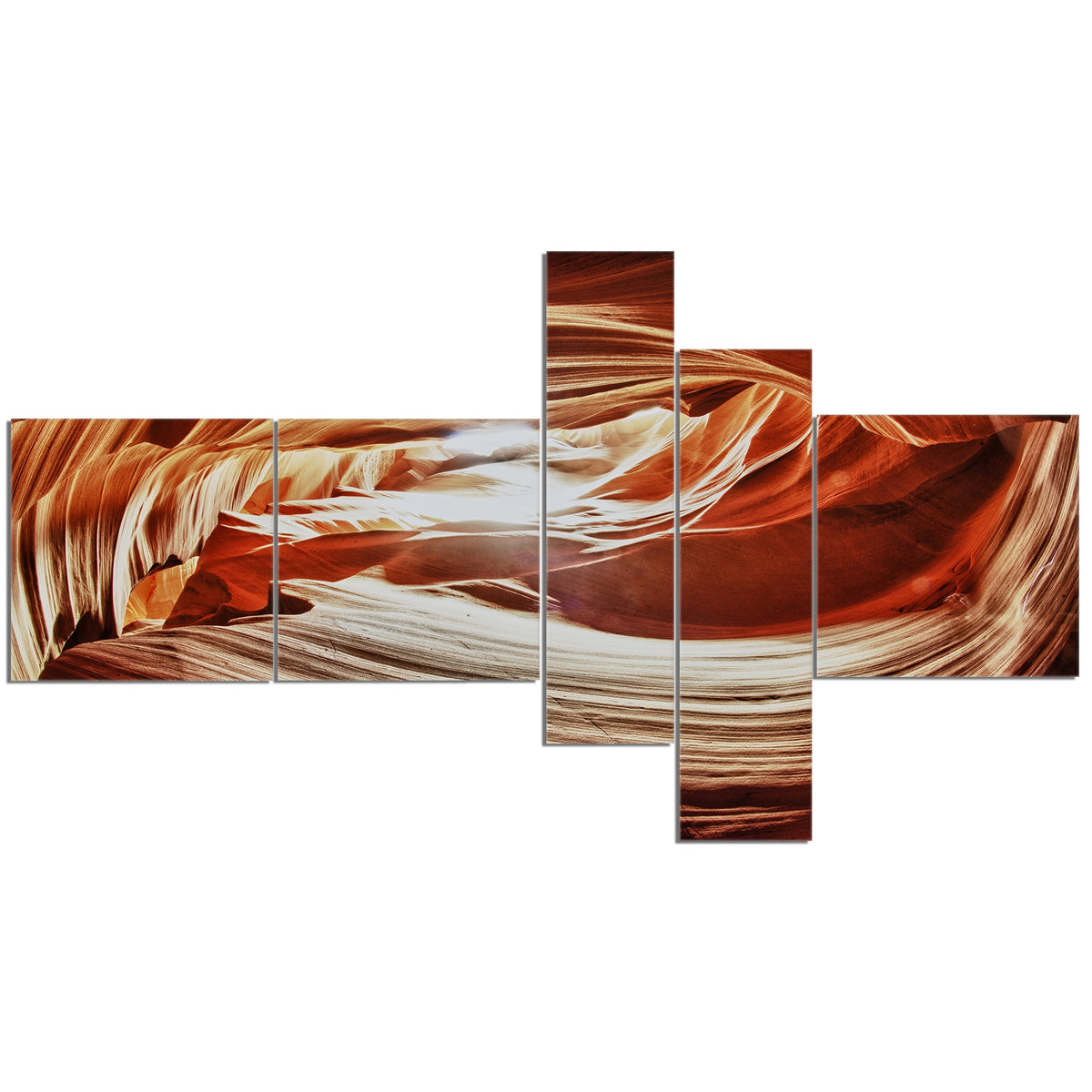 Antelope Canyon Arch Landscape Photo Canvas Art Print 60 in. wide x 32 in. high - 5 panels T50734