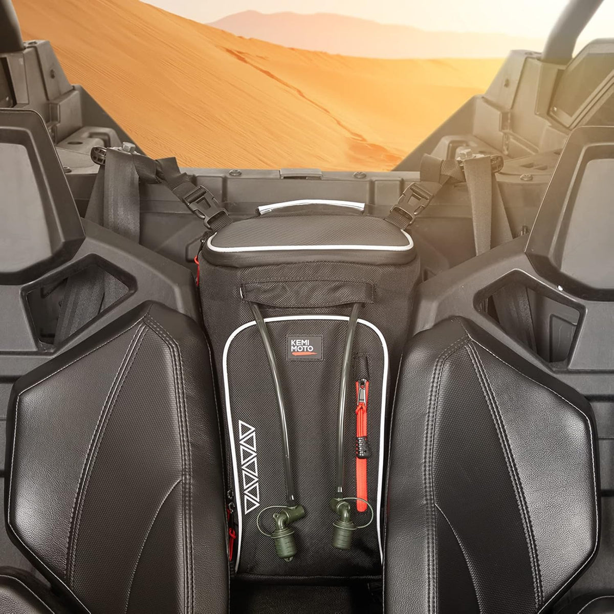 Storage Center Shoulder Console Cargo Bag Between Seat Storage with Two Hydration Backpacks A89779