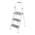 3 Step Folding Steel Step Stool, White F83174
