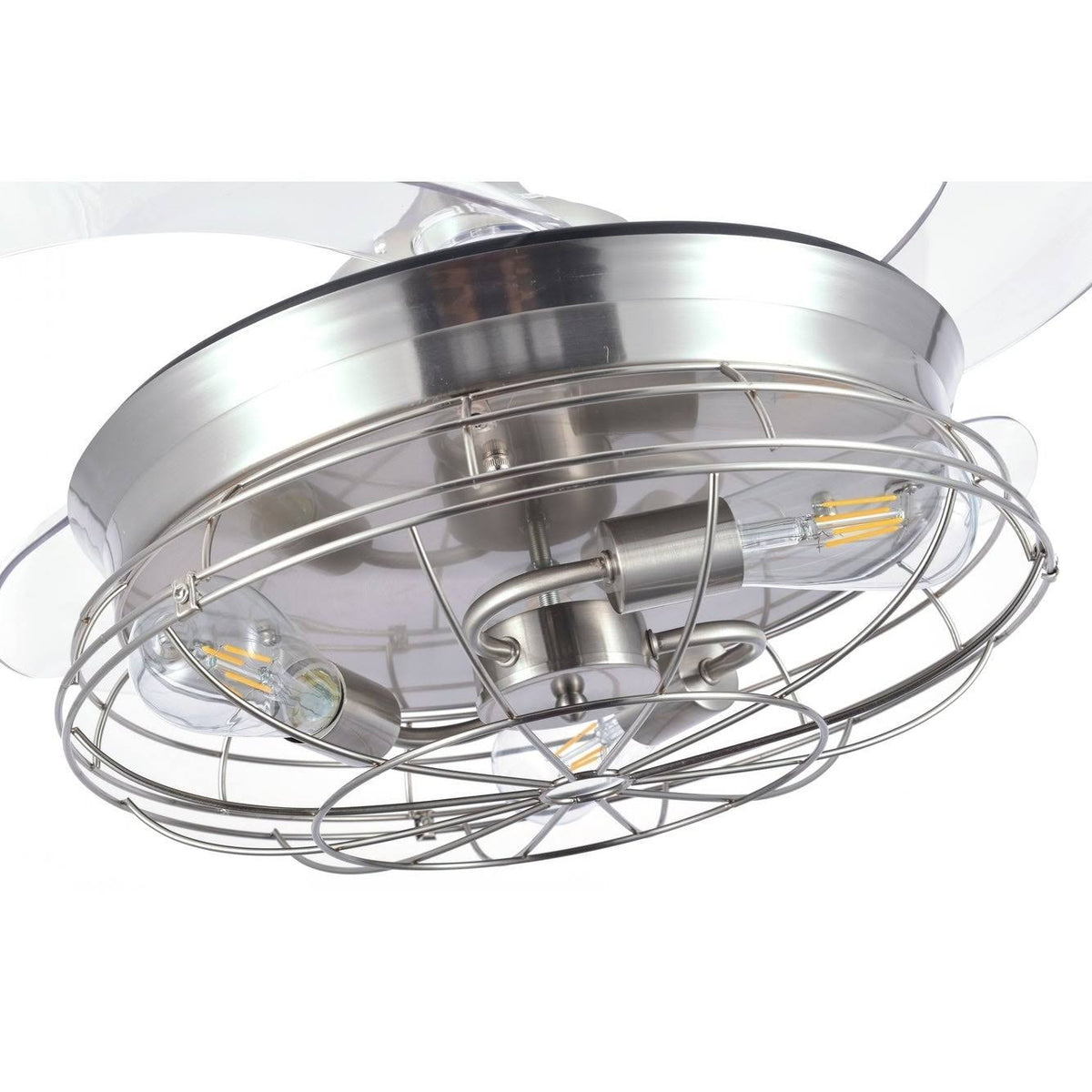 Black Retractable Ceiling Fan with Cage X507