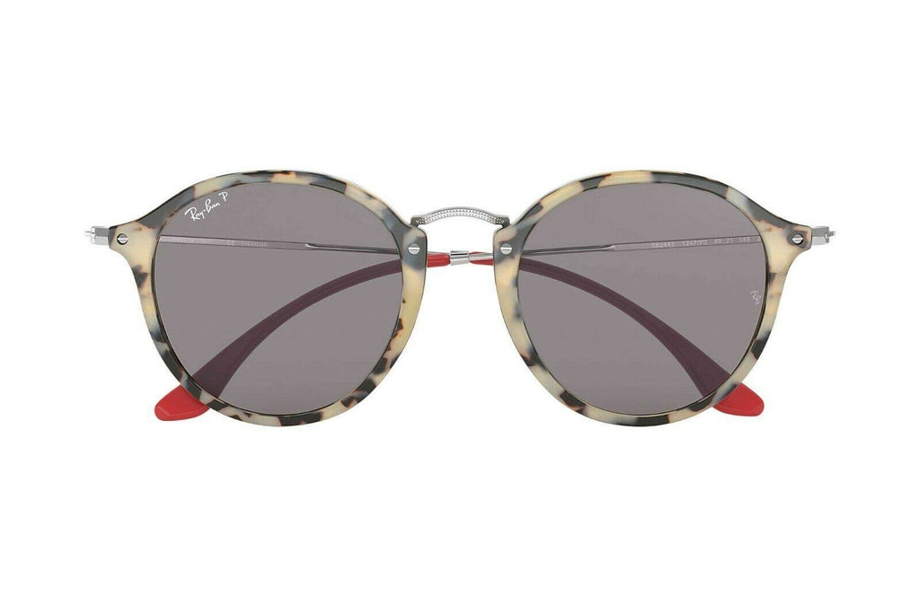 Beige Havana Grey Polar Round Sunglasses 52 mm O635