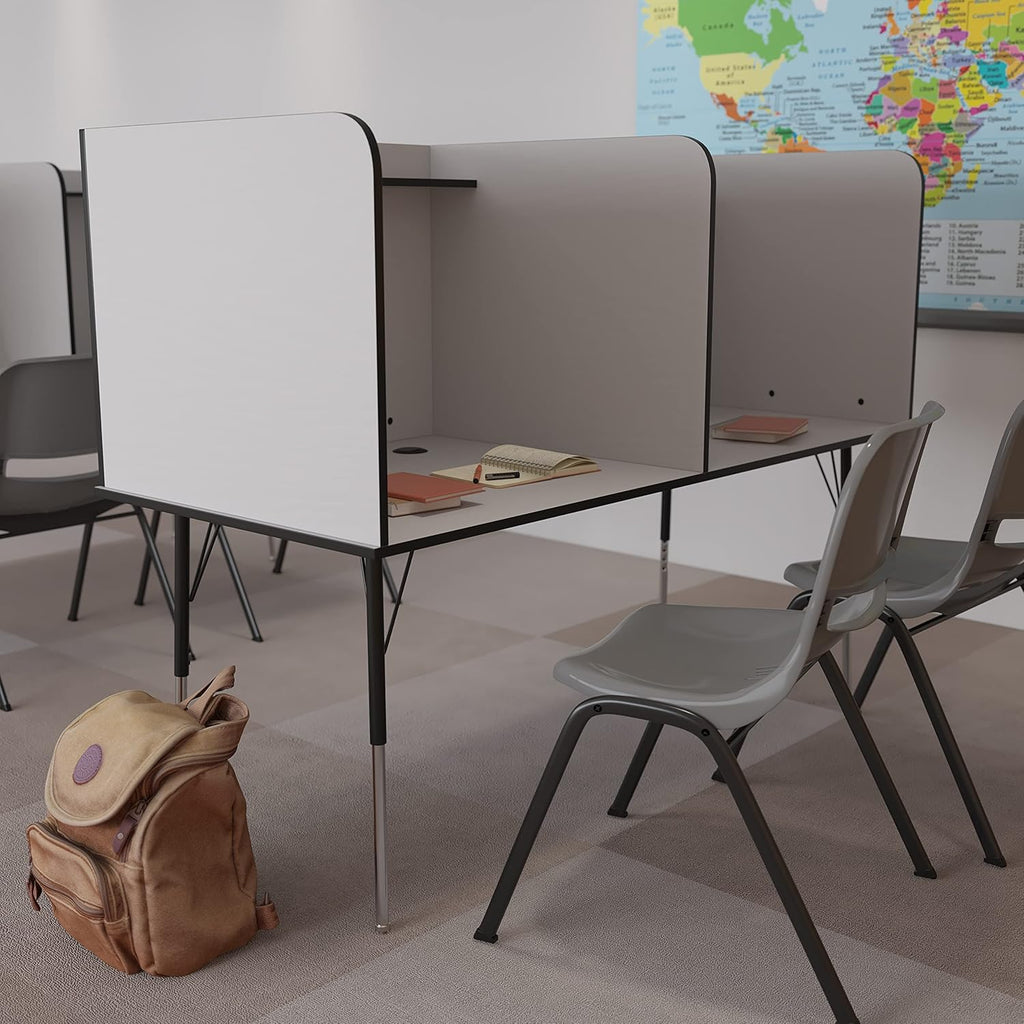 Double Study Carrel with Height Adjustable Legs K1872