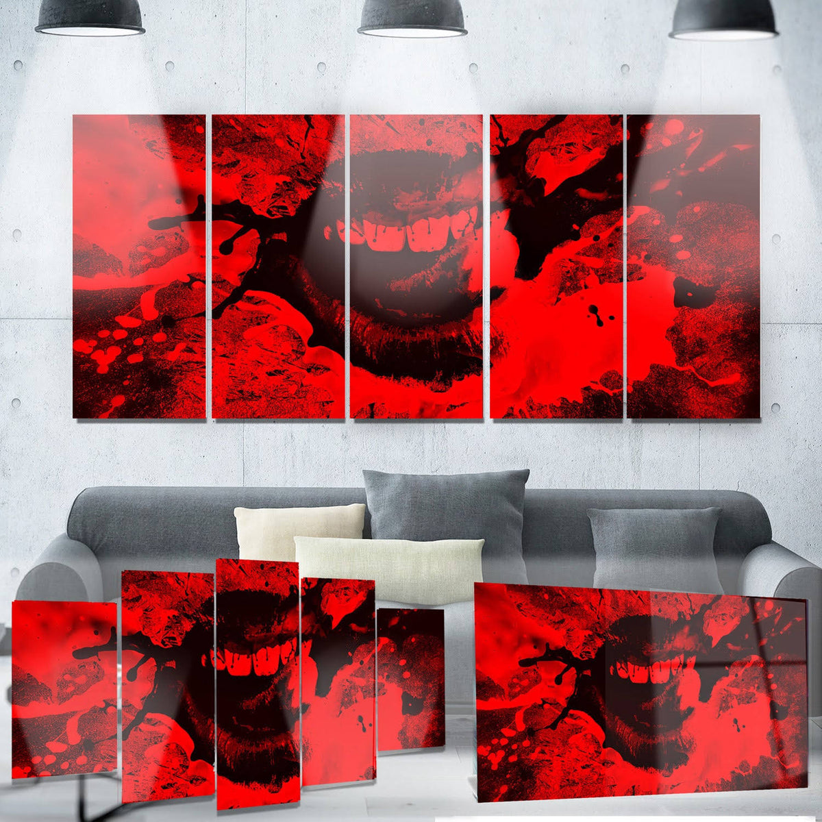 Red Lips 4 Piece Graphic Art Set L3322