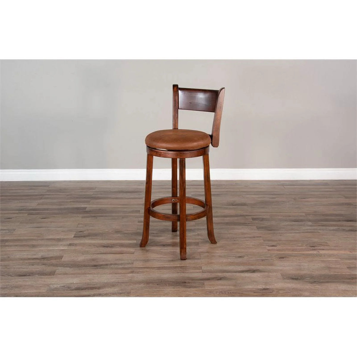 Mahogany Wood Swivel Barstool V705