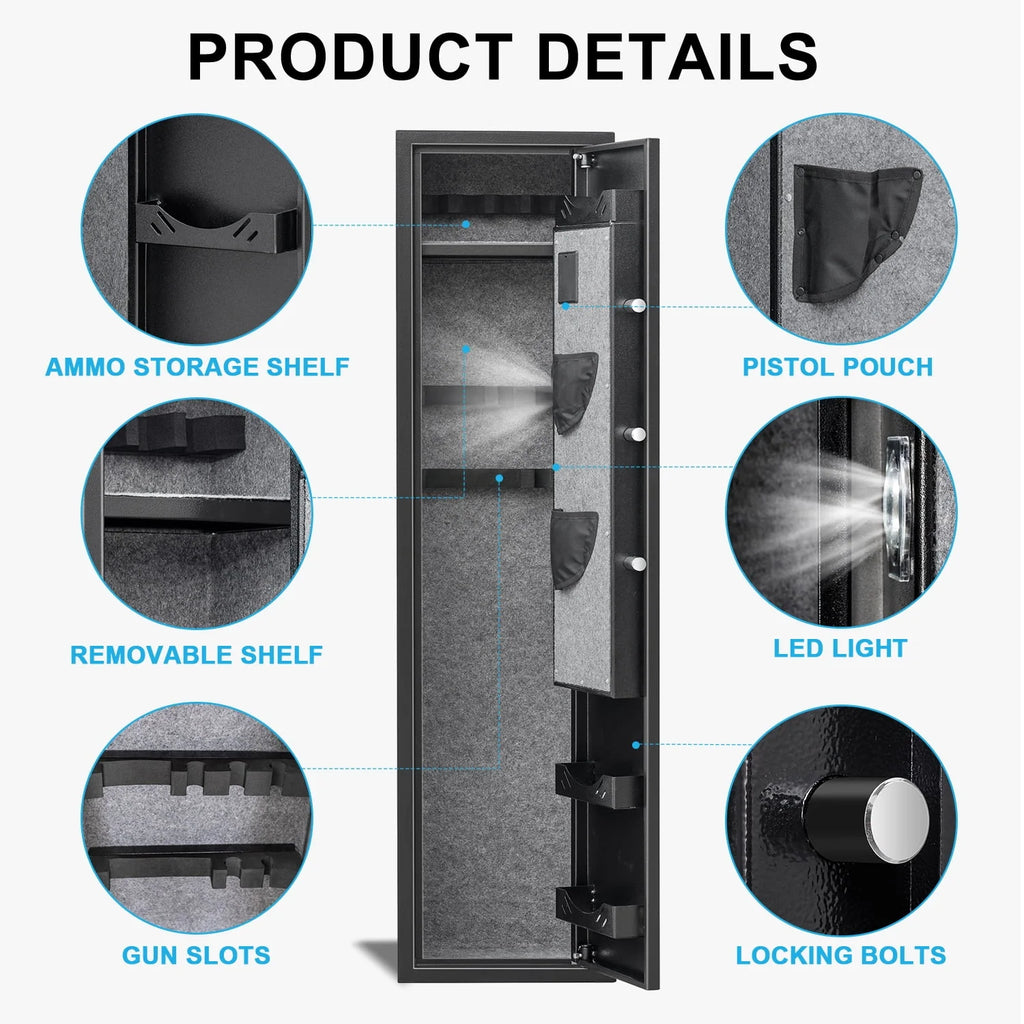 3-5 Long Gun Safe with Backlit Keypad J4024