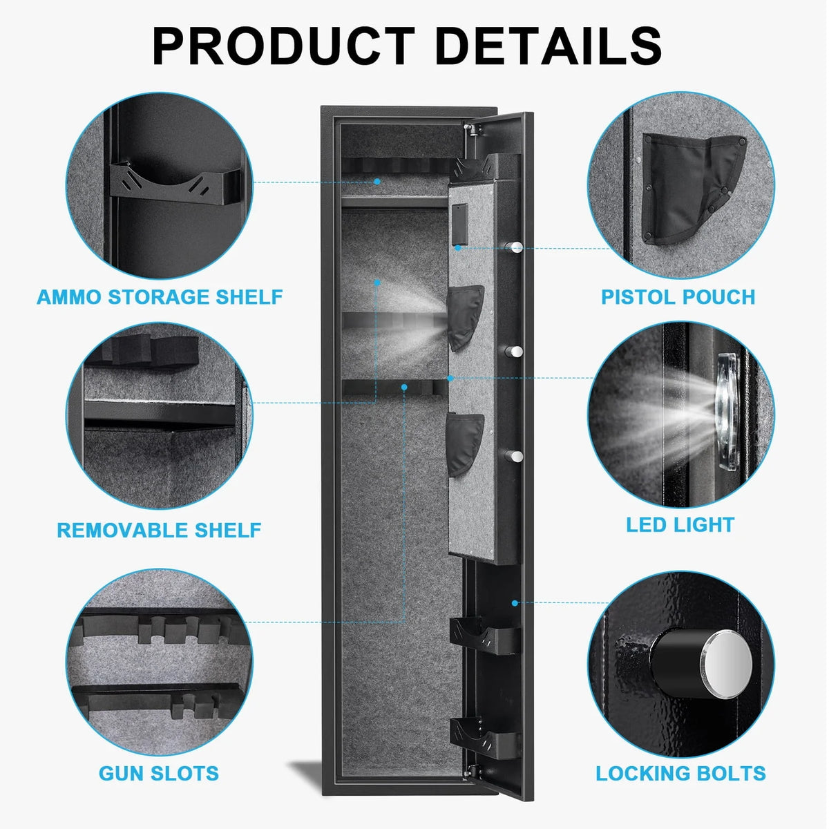 3-5 Long Gun Safe with Backlit Keypad J4024