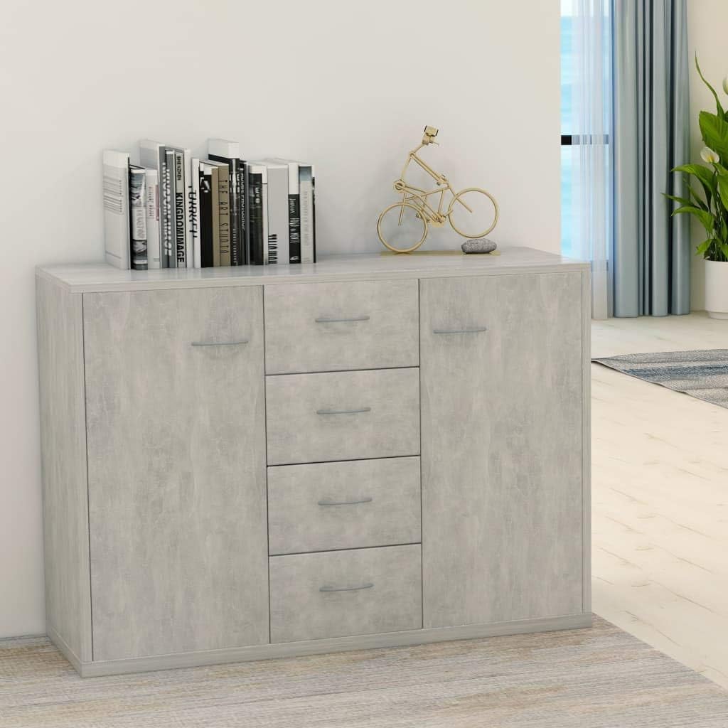 Black Chipboard Sideboard S8616
