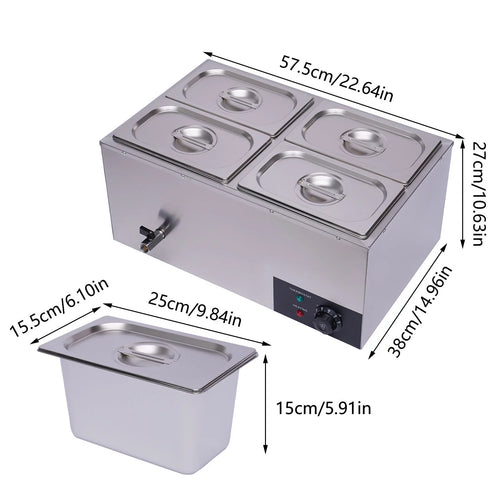 110V 4-Pan Commercial Food Warmer L171