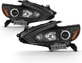 Black Bezel Halogen Headlamps for 2016-2018 Nissan Altima Headlights Driver Passenger Side W957234