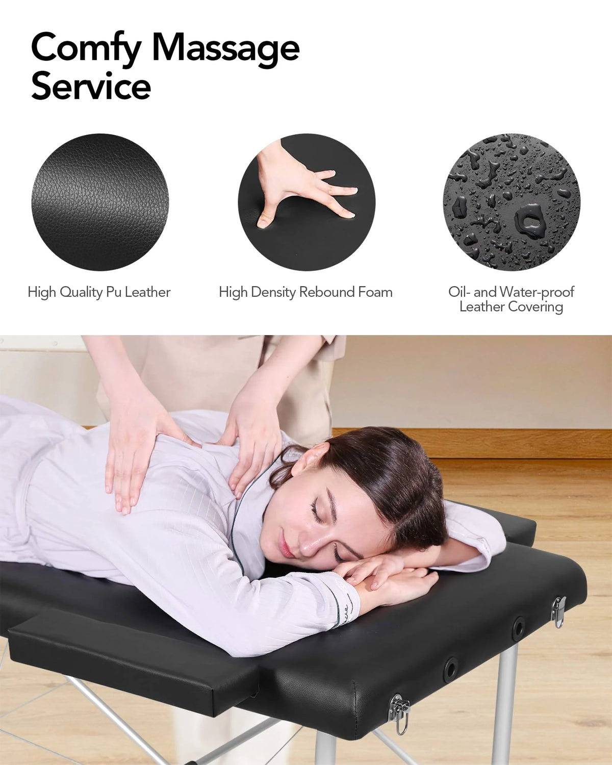 Portable 84 Inch Adjustable Folding Massage Table Black U1250