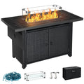 43'' Propane Fire Pit Table 60,000 BTU Wicker Rattan Base R392