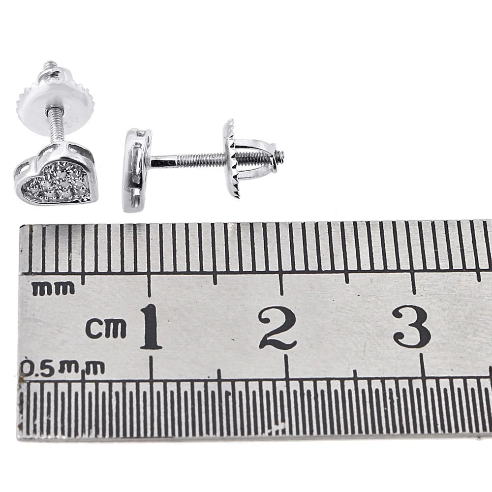 Sterling Silver Heart Stud Earrings D842