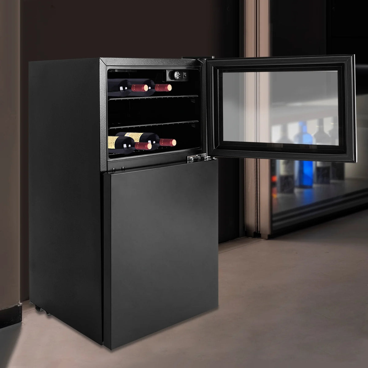 34 Inch Dual Zone Wine Cooler Beverage Refrigerator U119809
