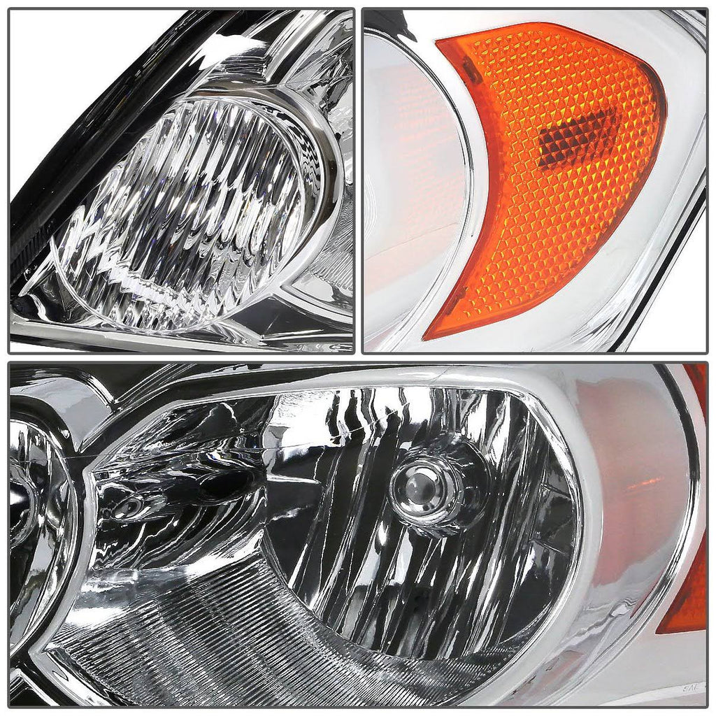 Headlight Assembly Chrome Housing Amber Corner Headlamp O13632