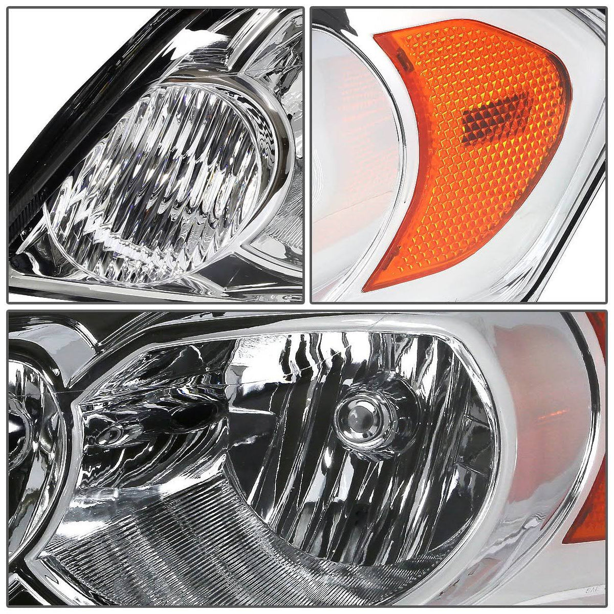 Headlight Assembly Chrome Housing Amber Corner Headlamp O13632