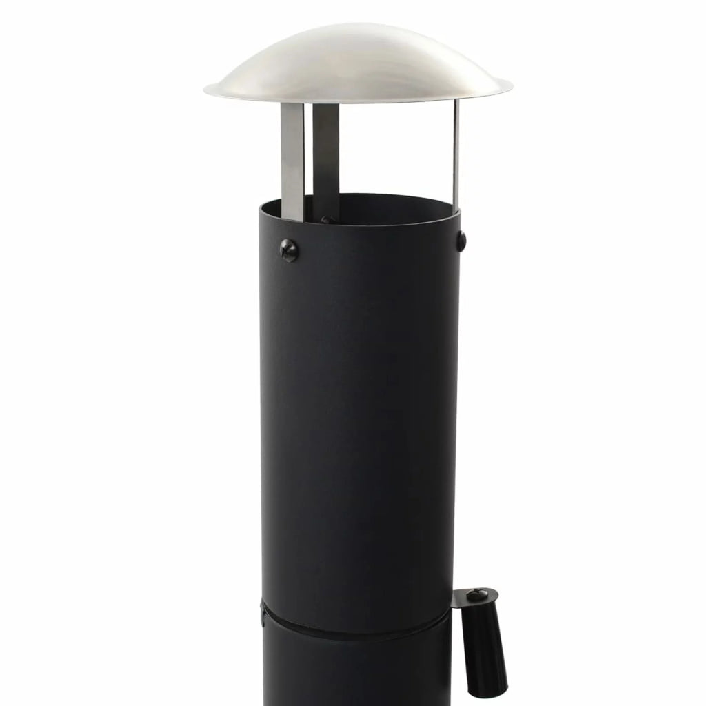 Charcoal Fired BBQ Grill Pizza Oven with Bottom Shelf and Fire Tray Wheeled Steel P9125
