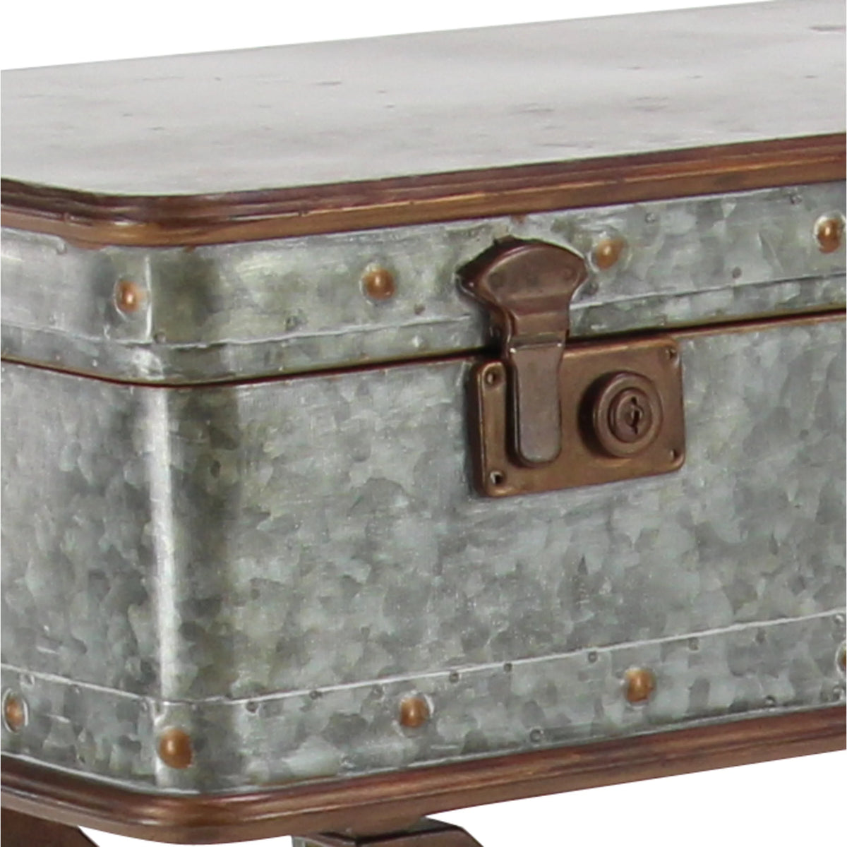 32" x 32" Gray Metal Accent Table E6762