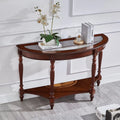 Dark Brown Oak Wood Console Table with Storage Shelf E596023