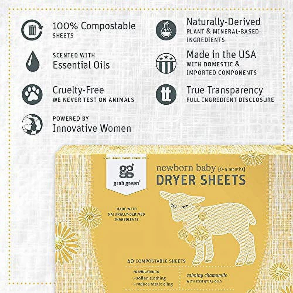 Baby Laundry Dryer Sheets Calming Chamomile 3 Count B131651