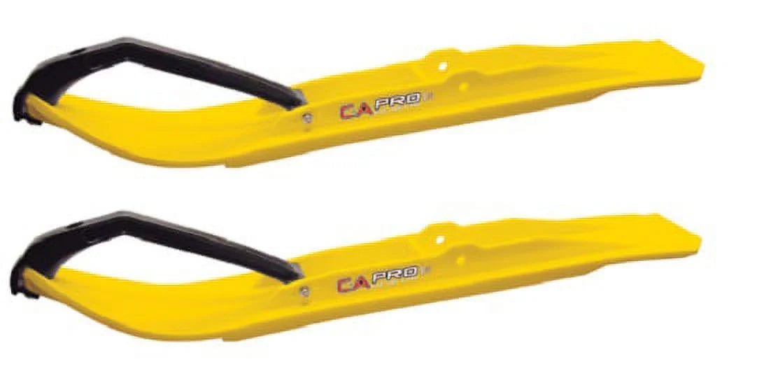 Yellow XT Snowmobile Skis with 6" Round Bars Complete Kit H404