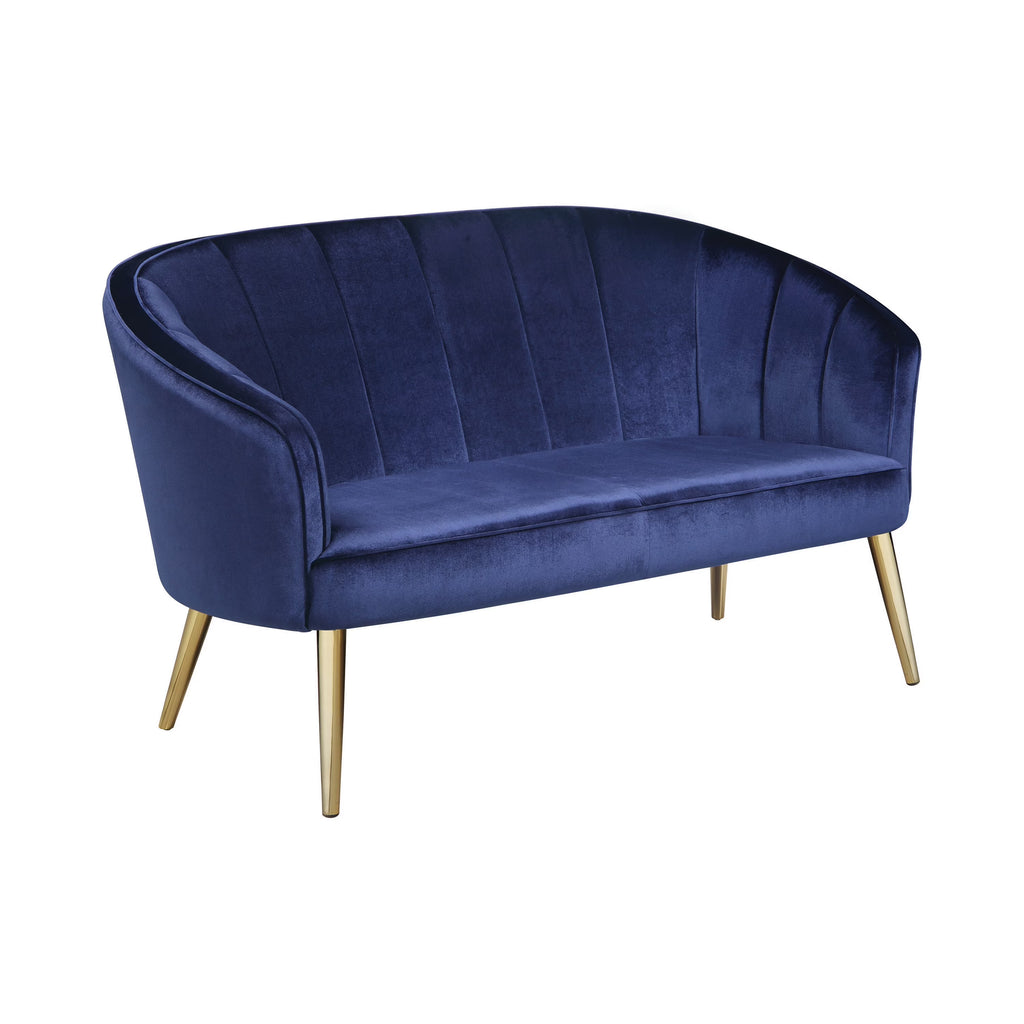 Blue Upholstered Accent Settee D41185