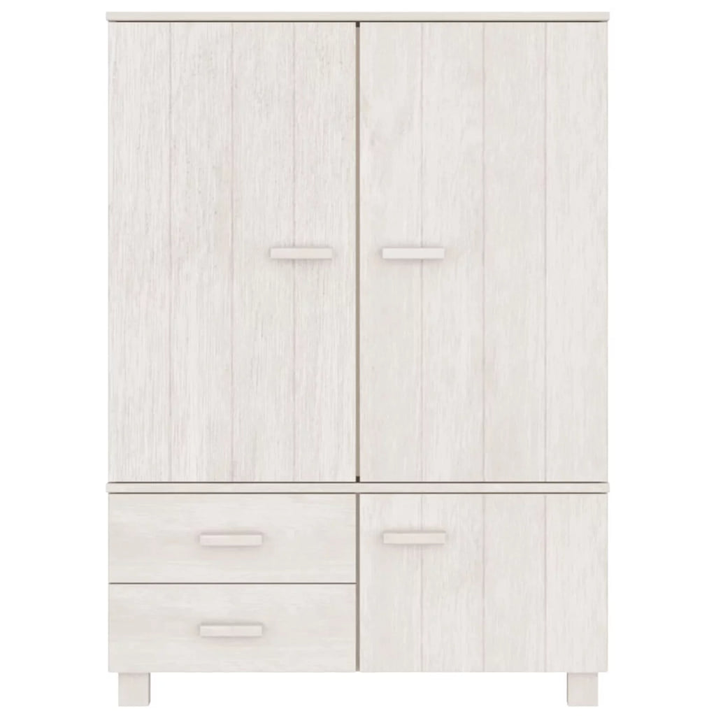 Pine Wood Wardrobe with Doors and Drawers W95586