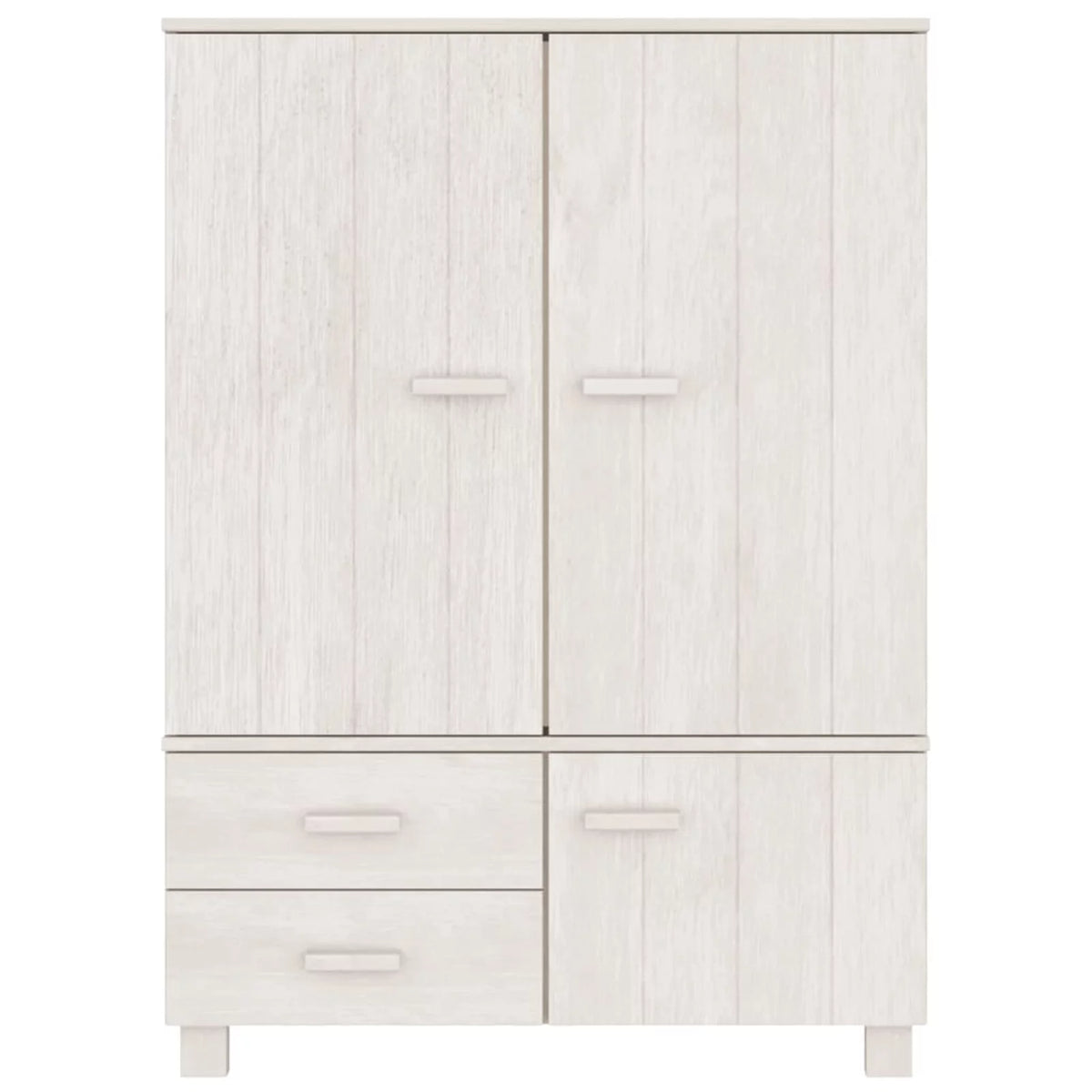Pine Wood Wardrobe with Doors and Drawers W95586