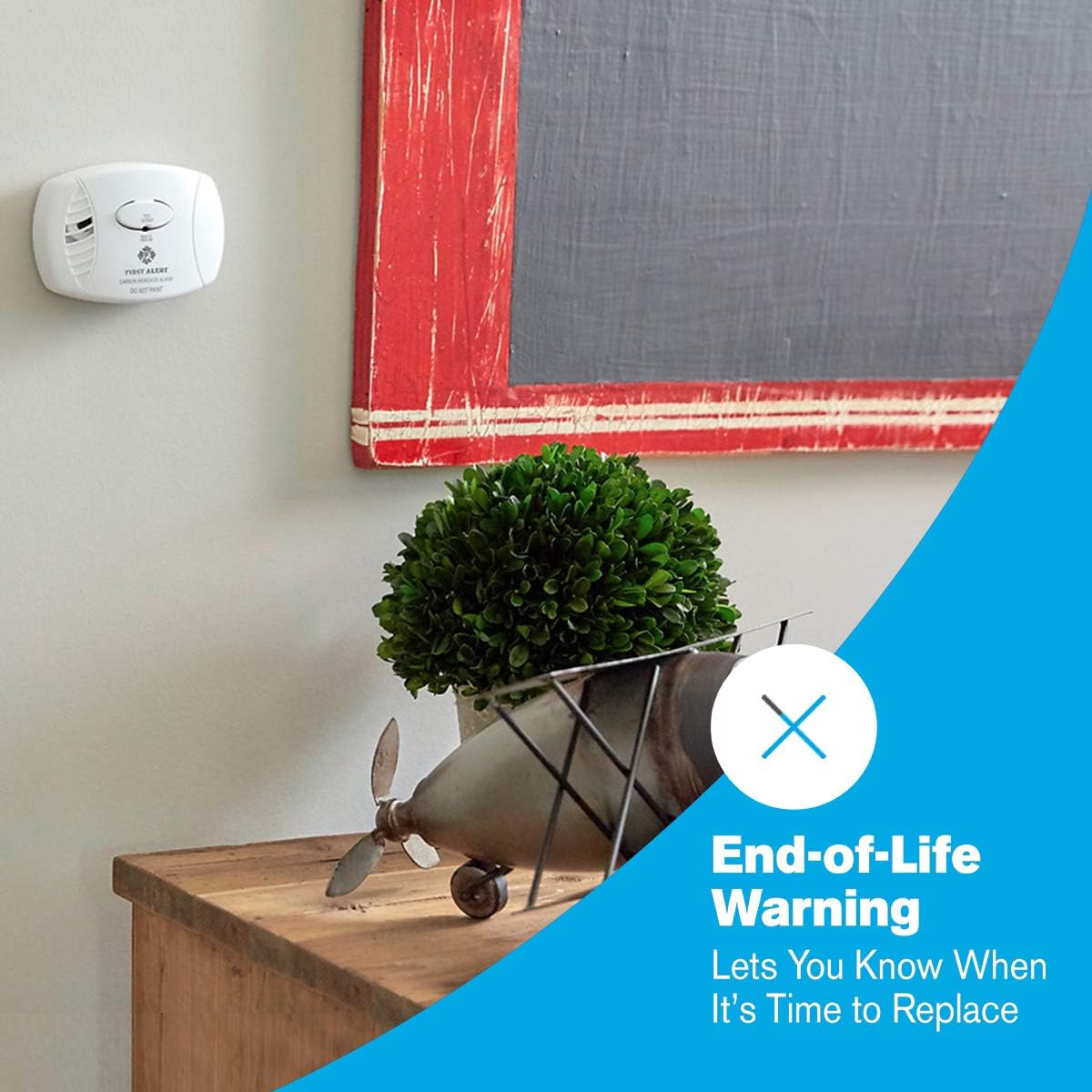 Carbon Monoxide Detector, Battery Operated, 6-Pack, White C524