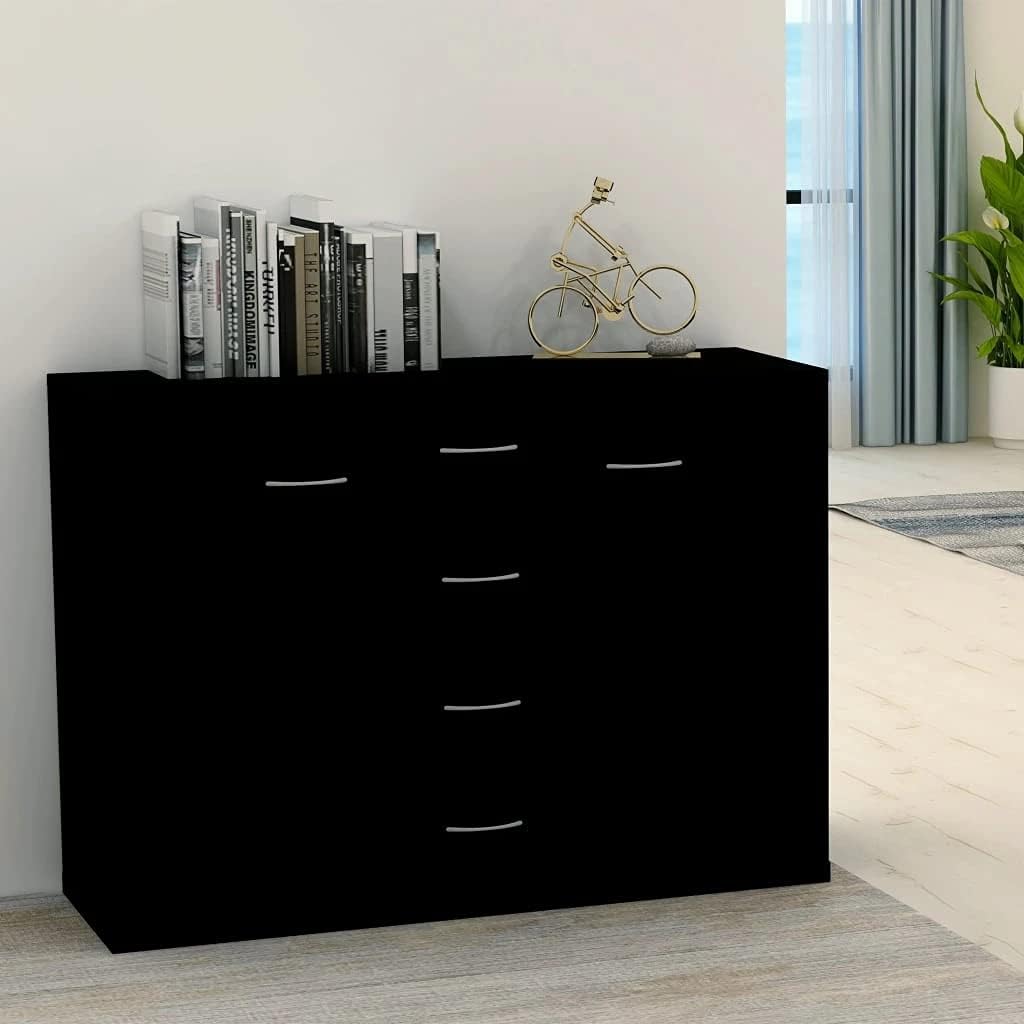 Black Chipboard Sideboard S8616
