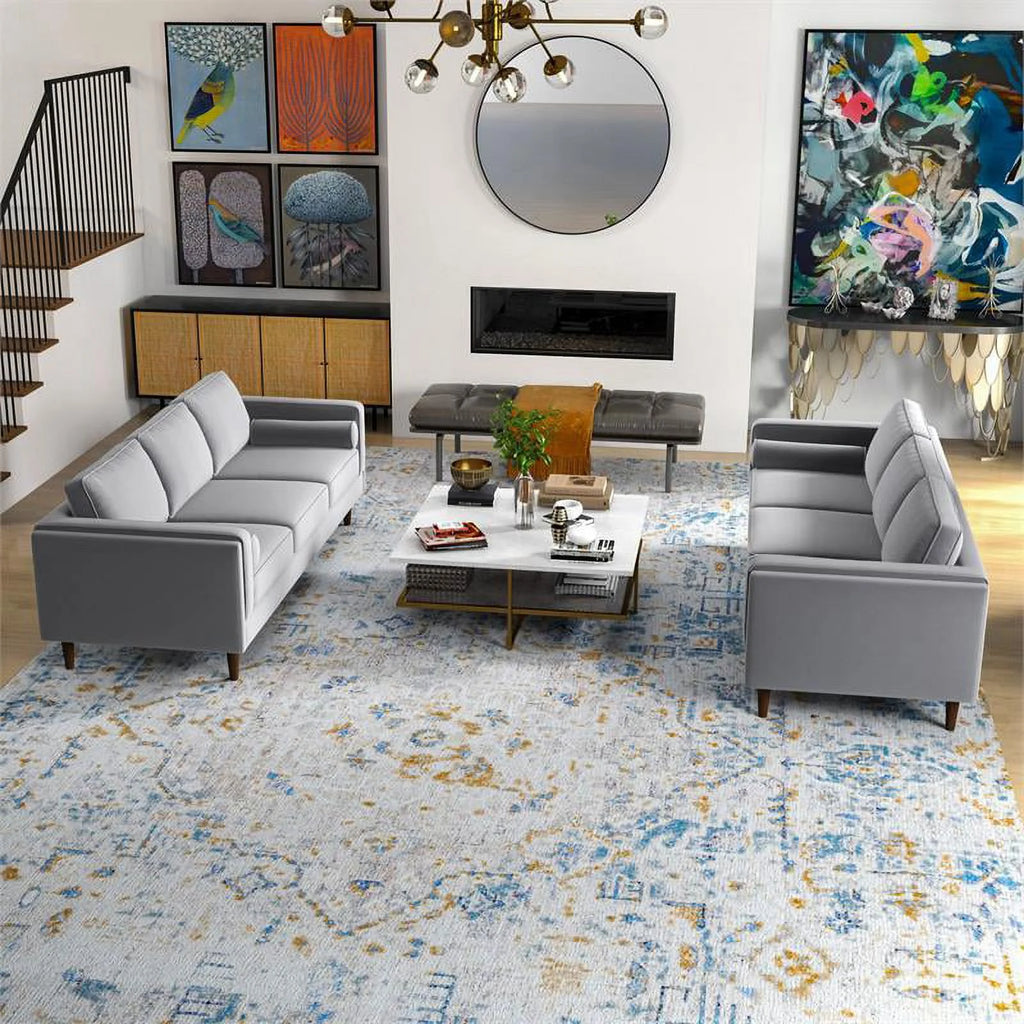 Dark Gray Velvet Sofa Set D462