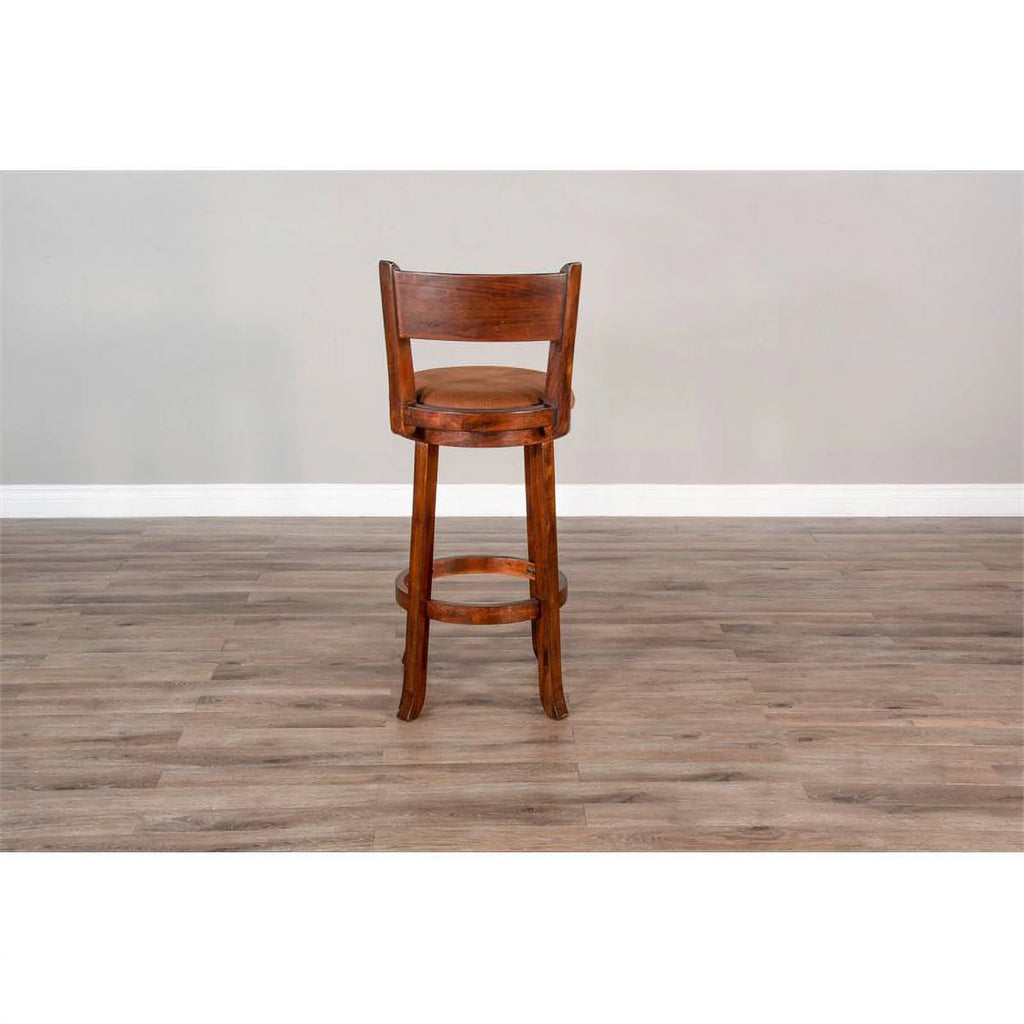 Mahogany Wood Swivel Barstool V705