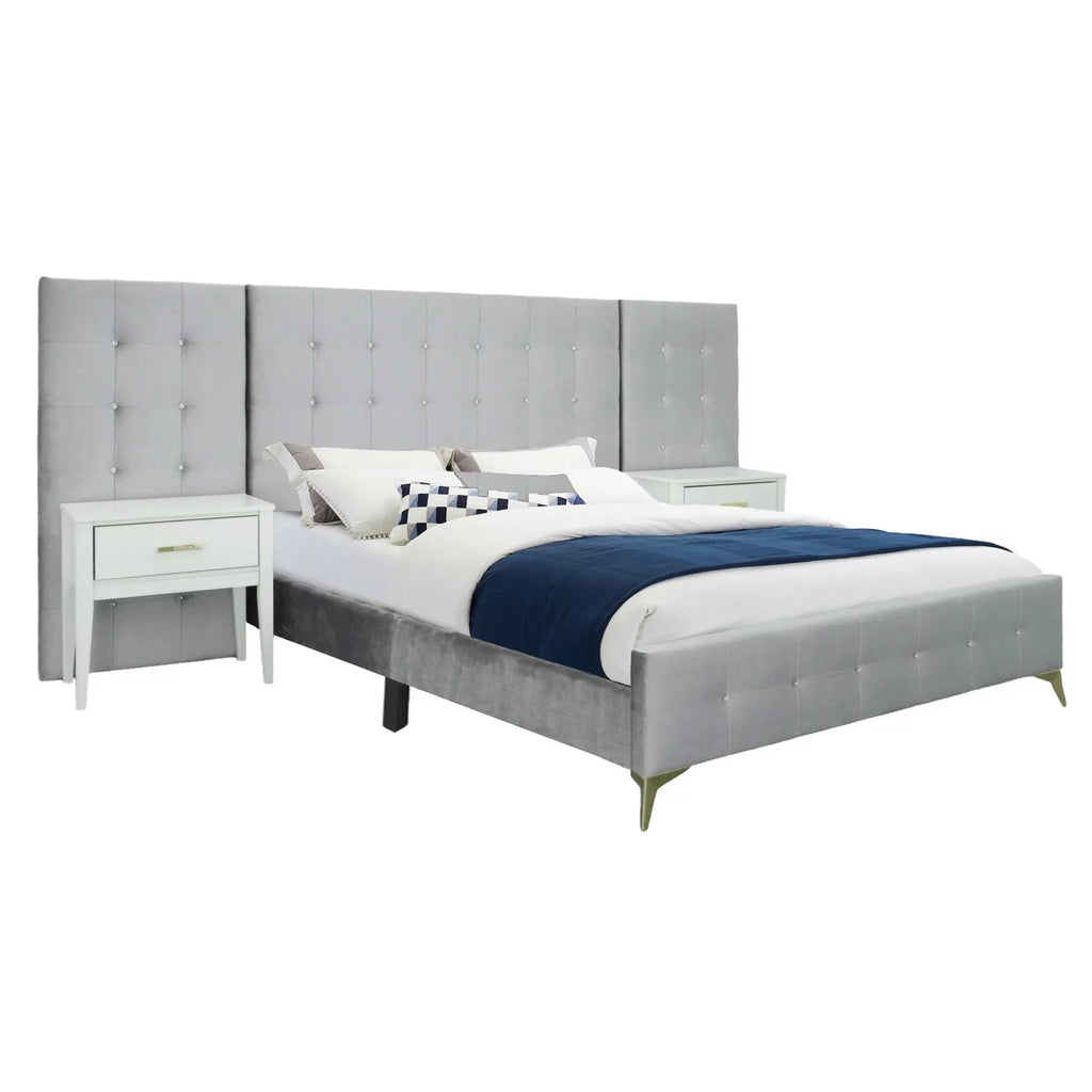 King Bed with 2 Nightstands Q749952