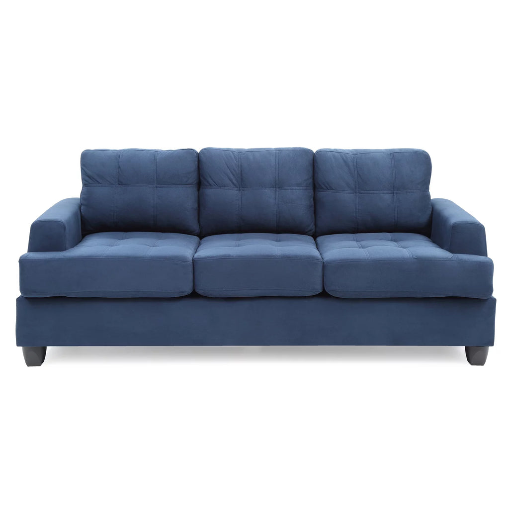 Navy Blue Microsuede Sofa M7478