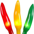 35 Light Chilli Pepper Mini Light Set, Red/Green/Yellow, Green Wire, 11' Long Z74051