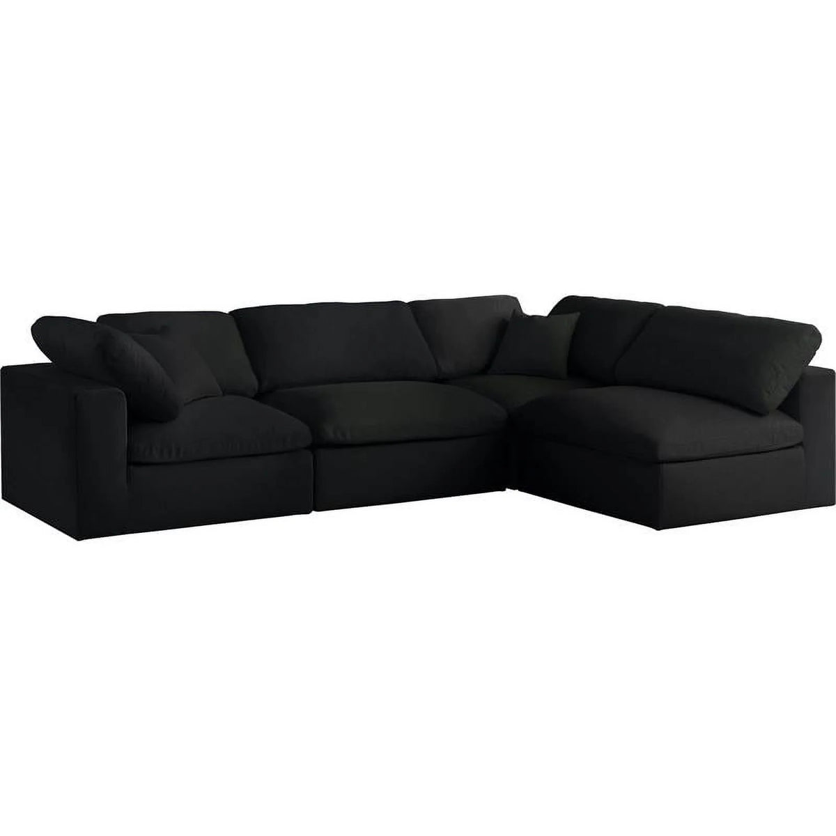 Black Linen Fabric Modular Sectional Z975507