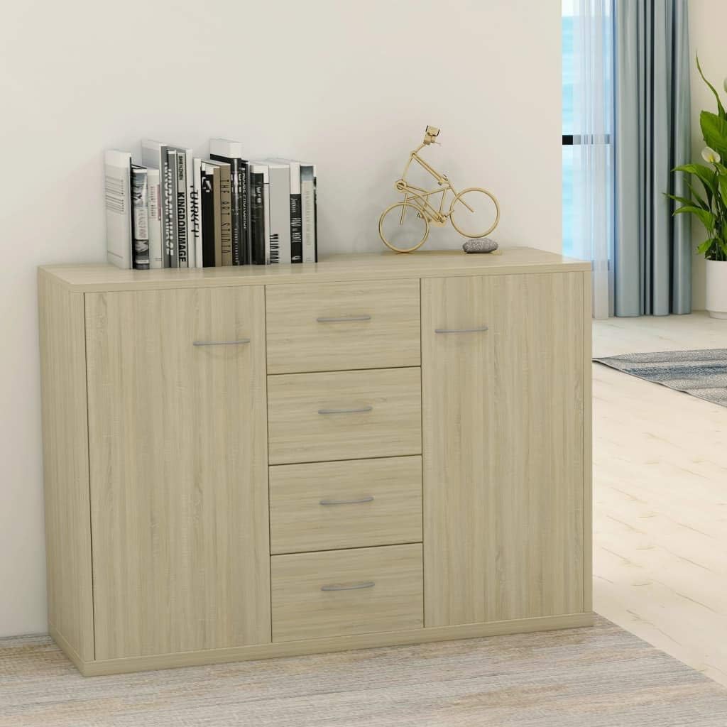 Black Chipboard Sideboard S8616