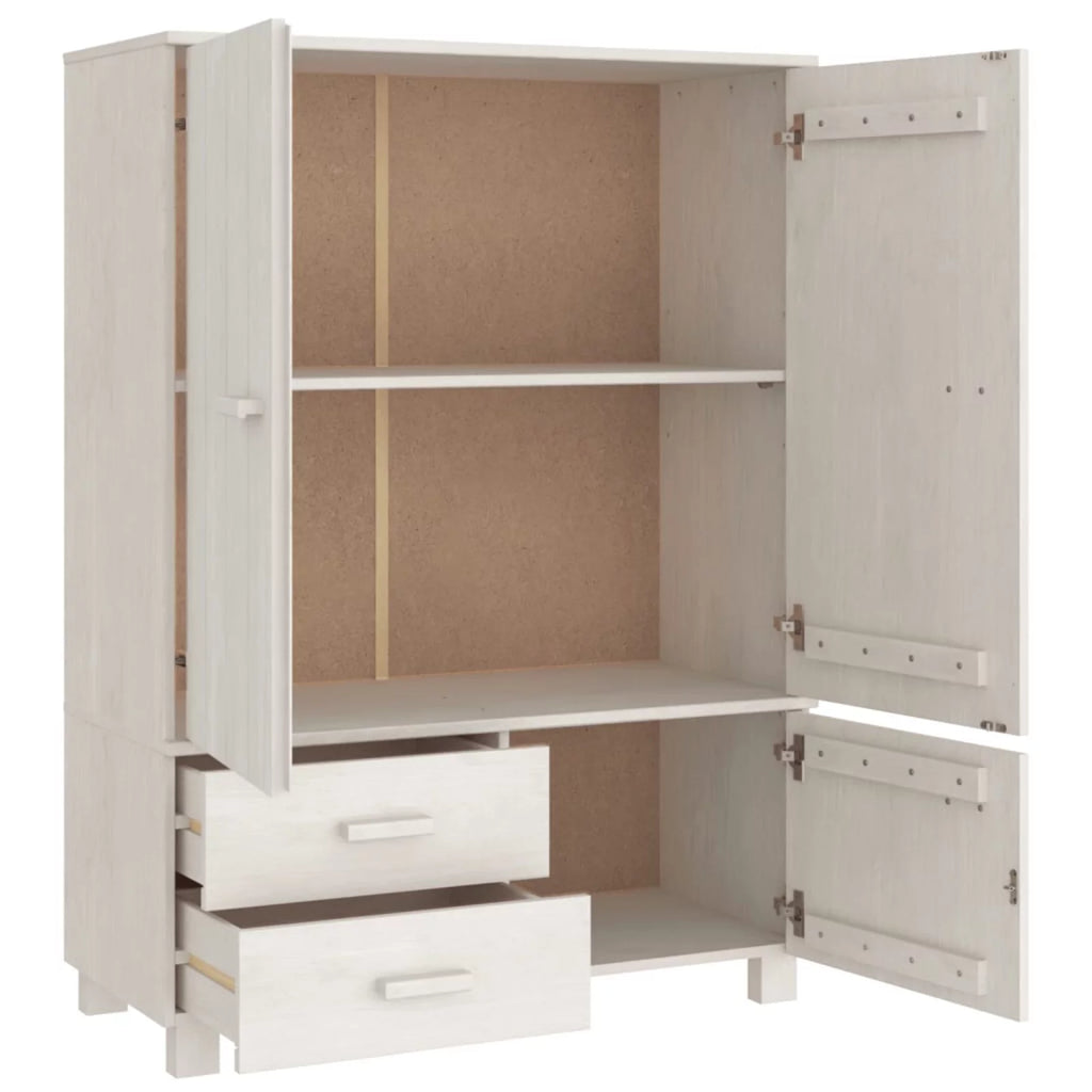 Pine Wood Wardrobe with Doors and Drawers W95586